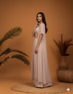 Sequin Bustier Sharara Cape Set