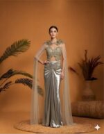 Regal Metallic Corset Cape Set