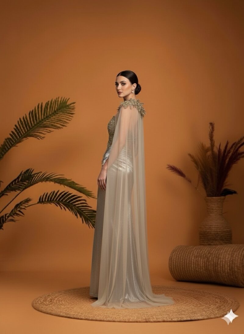 Regal Metallic Corset Cape Set