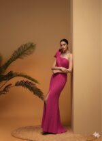 Statement Fuchsia Pleated Gown
