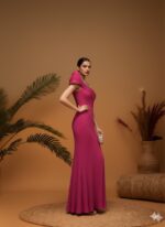 Statement Fuchsia Pleated Gown