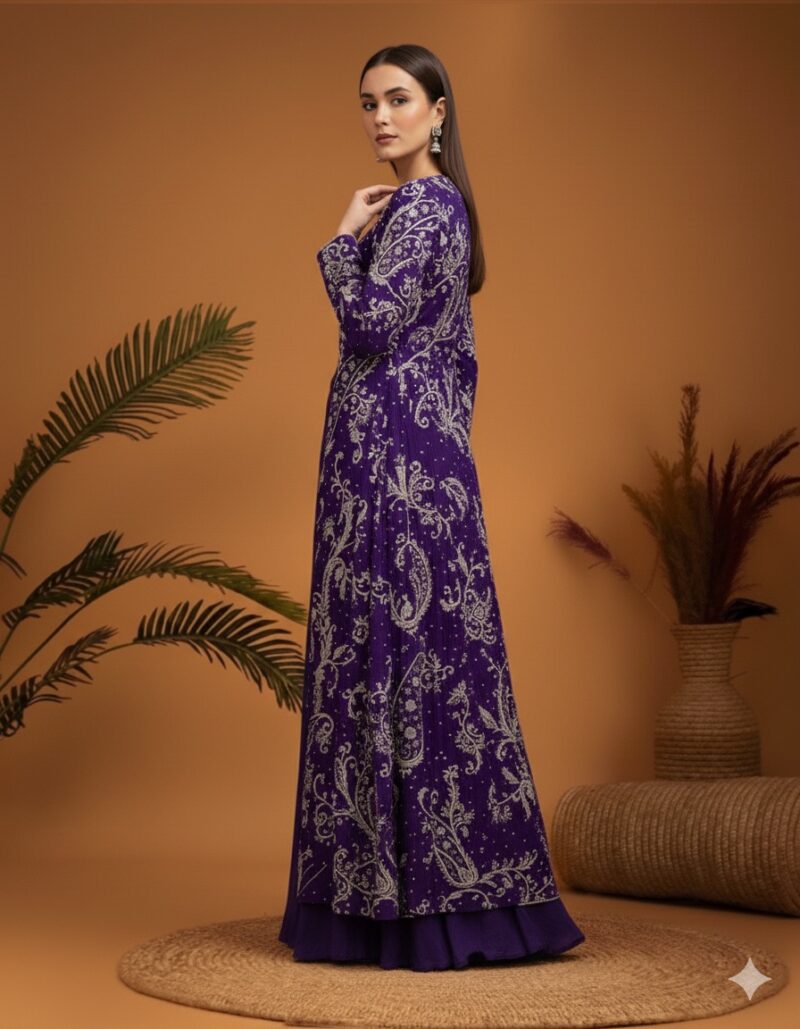 Amethyst Embroidered Sharara Set