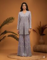 Lilac Pearl Work Sharara Set