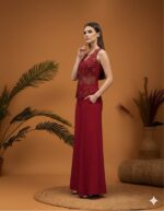 Ruby Lace Fusion Indo Western Sharara Set