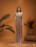 Liquid Drape Crystal Corset Gown