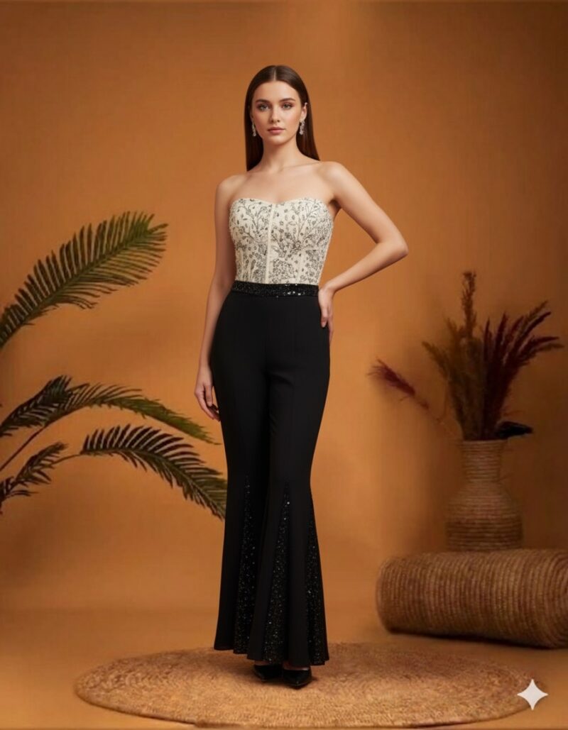 Crystal Bodice with Flared Pants