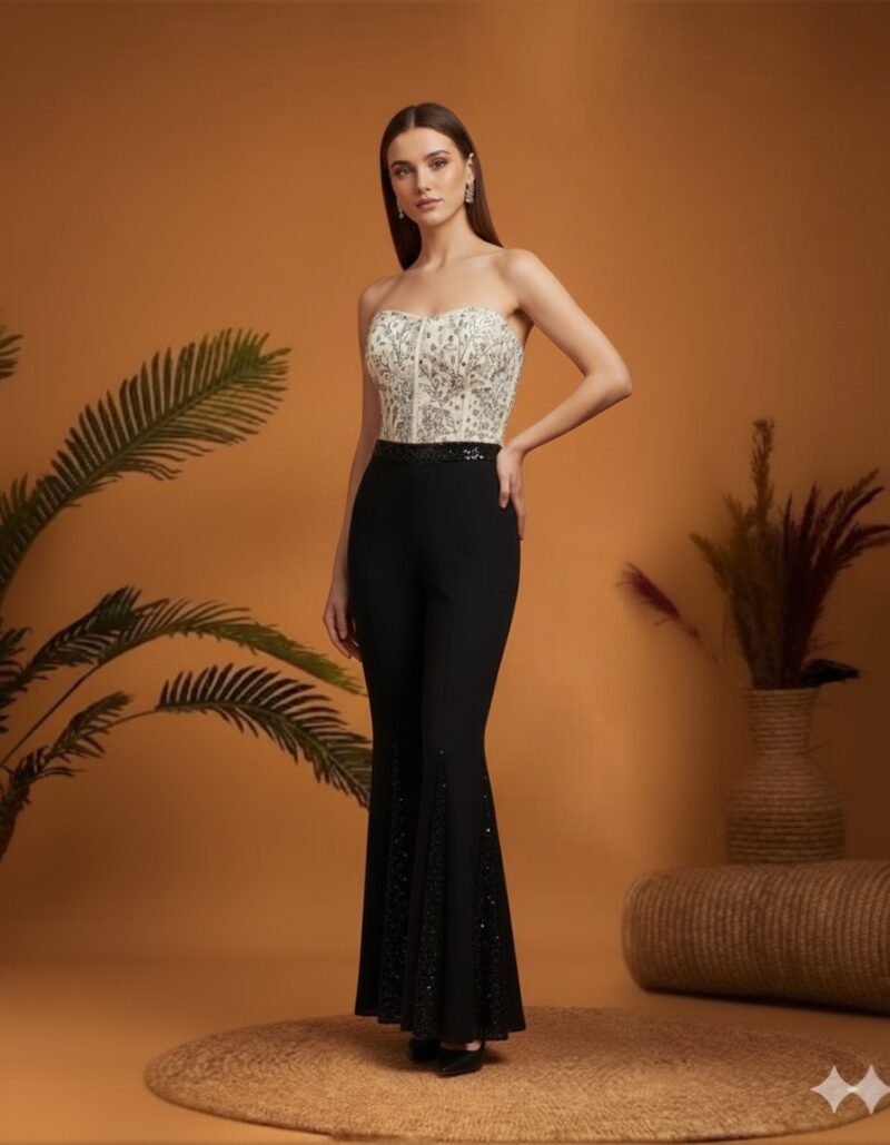 Crystal Bodice with Flared Pants