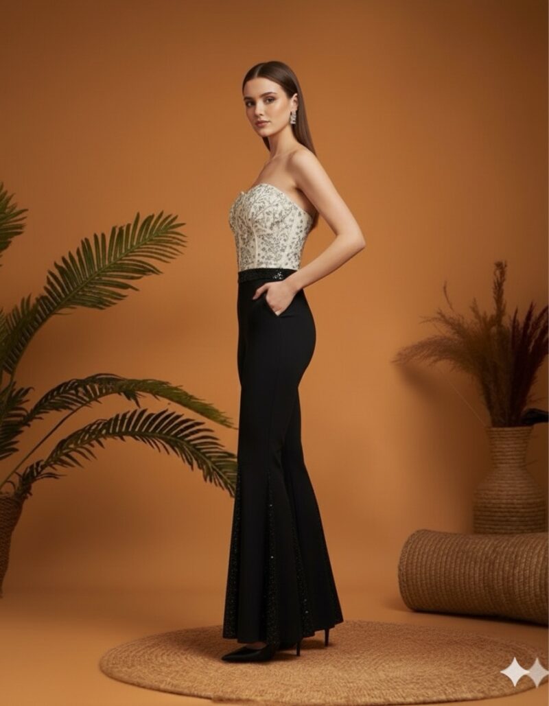 Crystal Bodice with Flared Pants