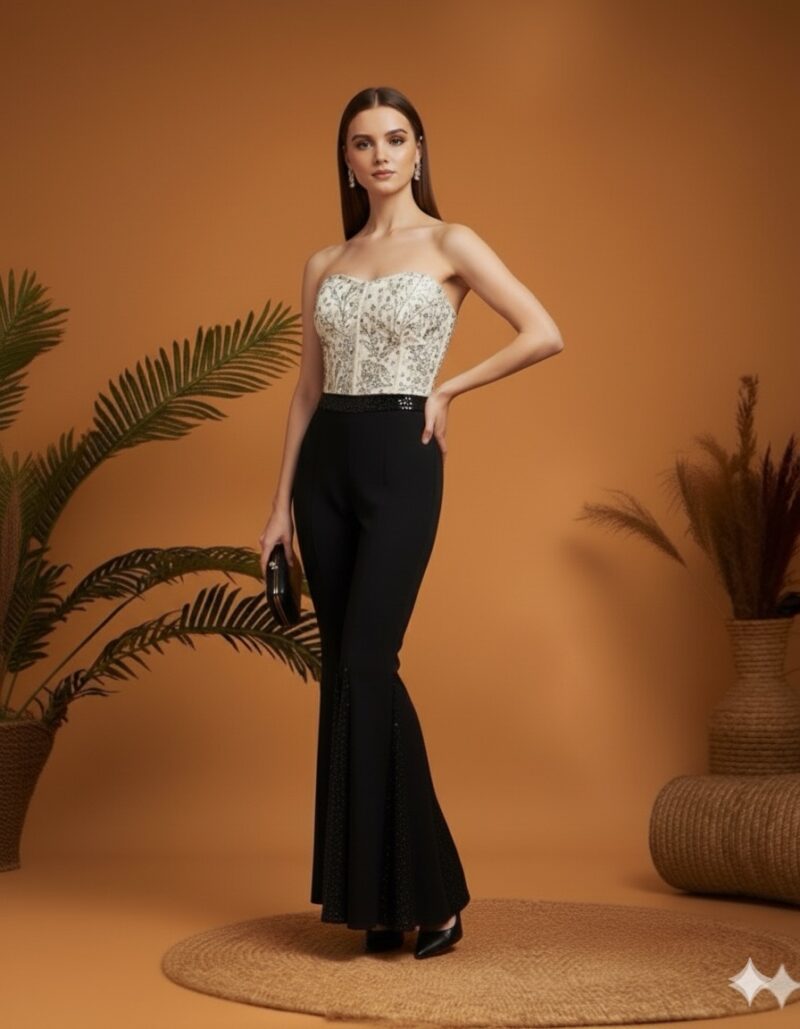 Crystal Bodice with Flared Pants