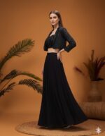 Navy Sequin Indo Western Set