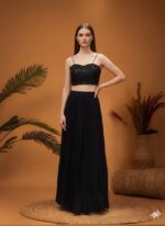 Navy Sequin Indo Western Set
