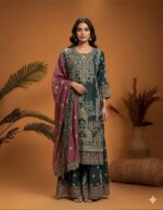 Vintage Scenic Embroidery Sharara Set