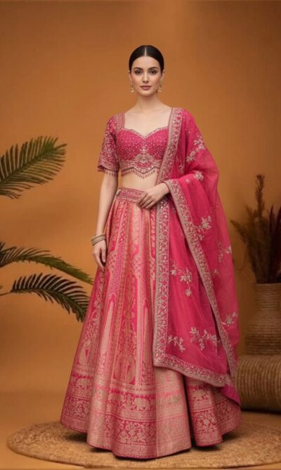 Regal Rani Pink Brocade Lehenga