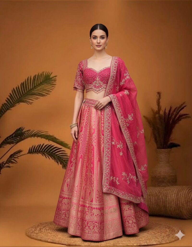 Regal Rani Pink Brocade Lehenga