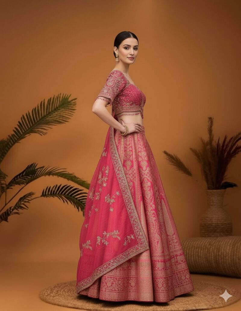 Regal Rani Pink Brocade Lehenga