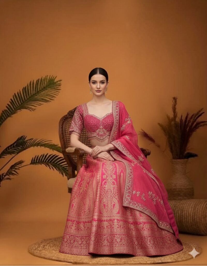 Regal Rani Pink Brocade Lehenga