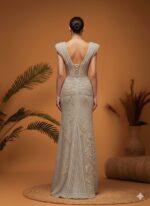 Sculpted Shoulder Couture Gown