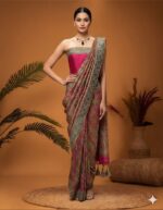 Pink Aura Paisley Woven Saree