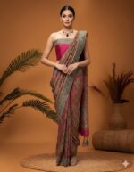 Pink Aura Paisley Woven Saree