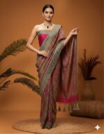 Pink Aura Paisley Woven Saree