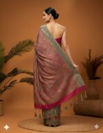 Pink Aura Paisley Woven Saree