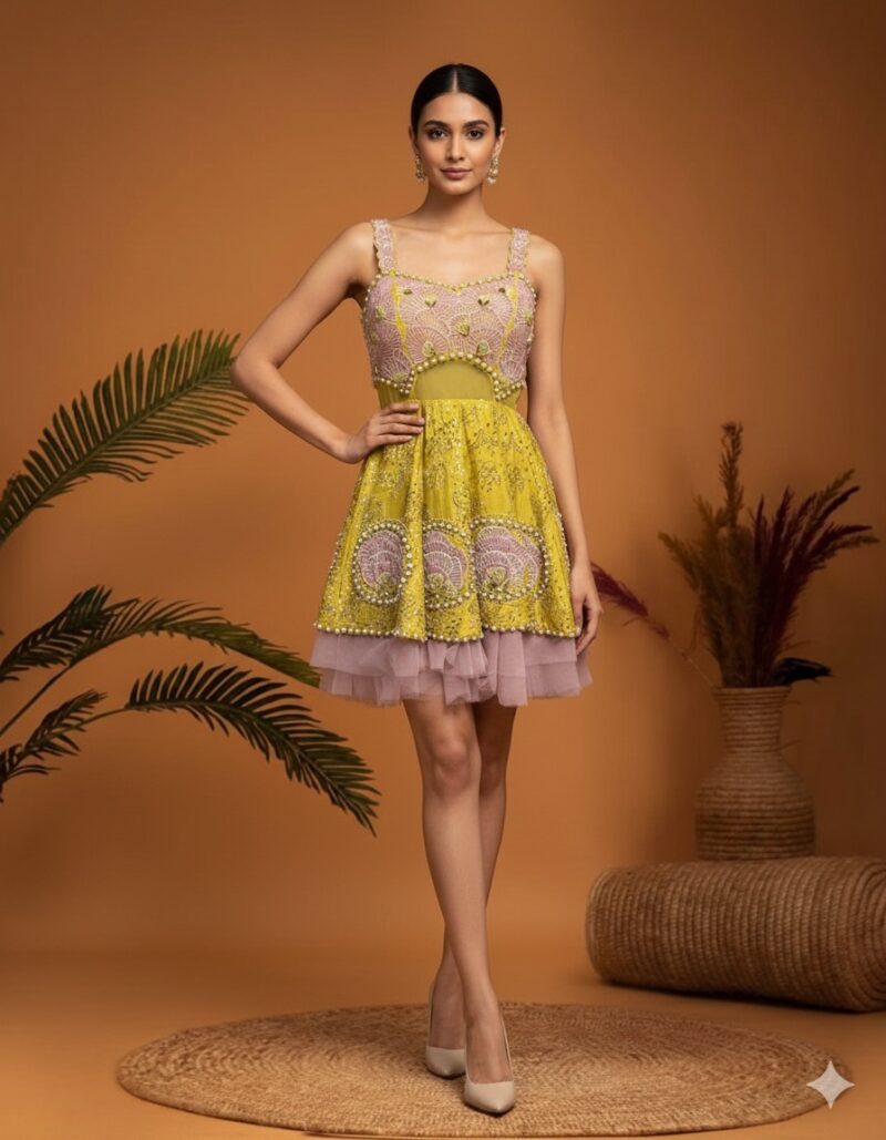 Lilac Charm Pearl Beaded Dress