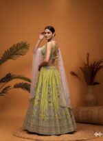 Lime Radiance Lehenga with Rose Mist Dupatta