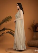 Champagne Pearl Embellished Skirt Set