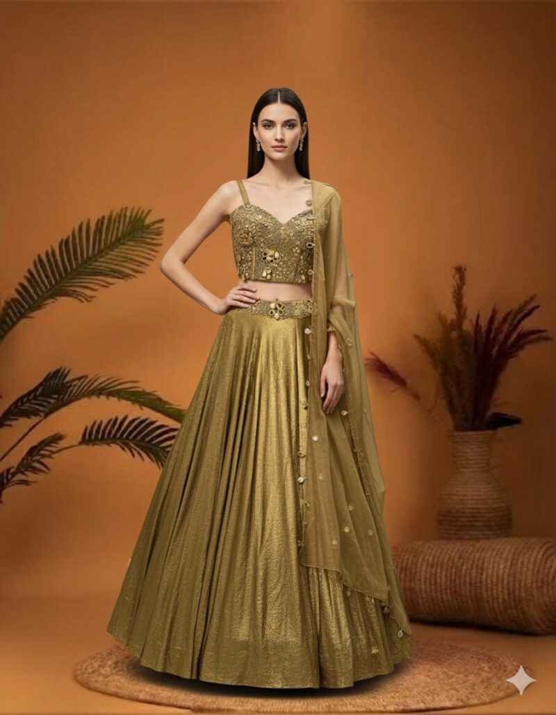 Eternal Golden Glow Ensemble Lehenga