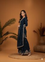 Deep Blue Kurta Sharara with Dupatta