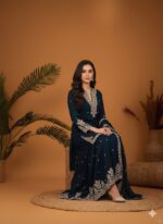 Deep Blue Kurta Sharara with Dupatta
