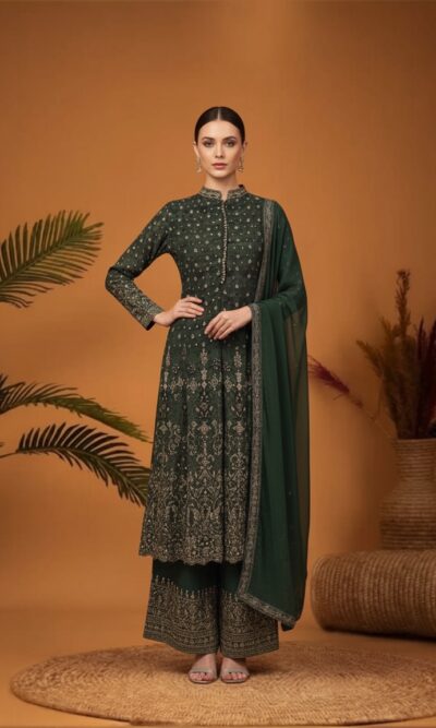 Bottle Green Anarkali Grace Set