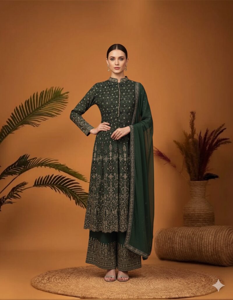 Bottle Green Anarkali Grace Set