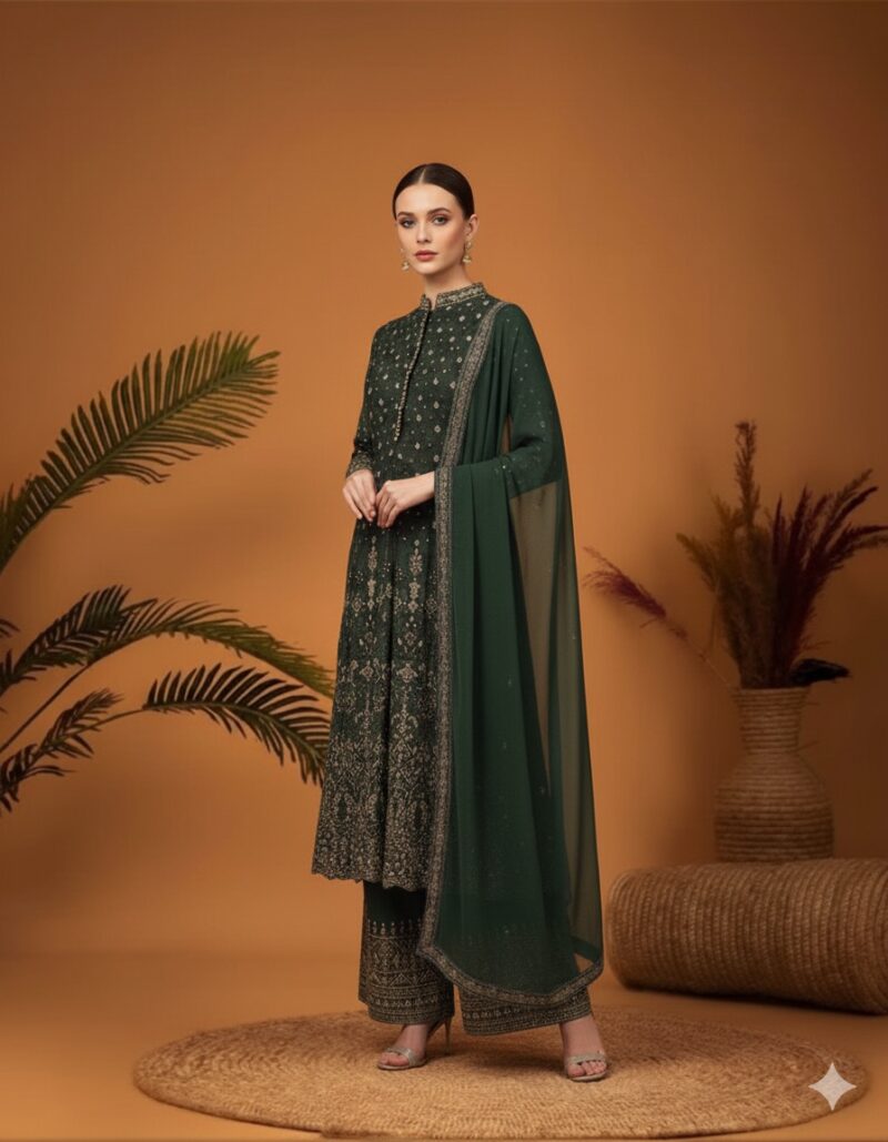 Bottle Green Anarkali Grace Set