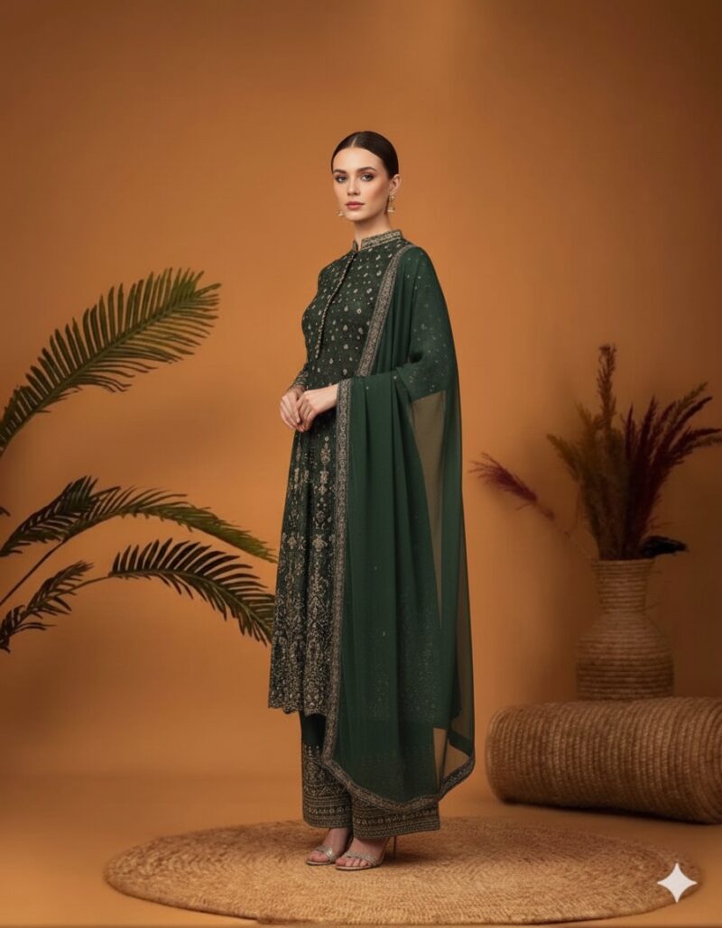 Bottle Green Anarkali Grace Set