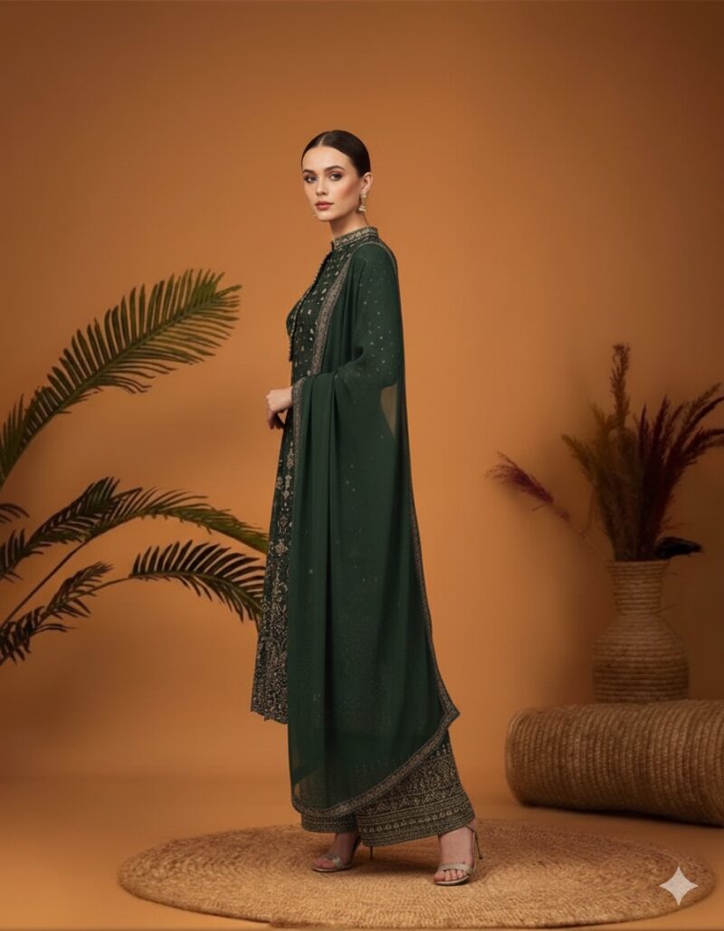 Bottle Green Anarkali Grace Set