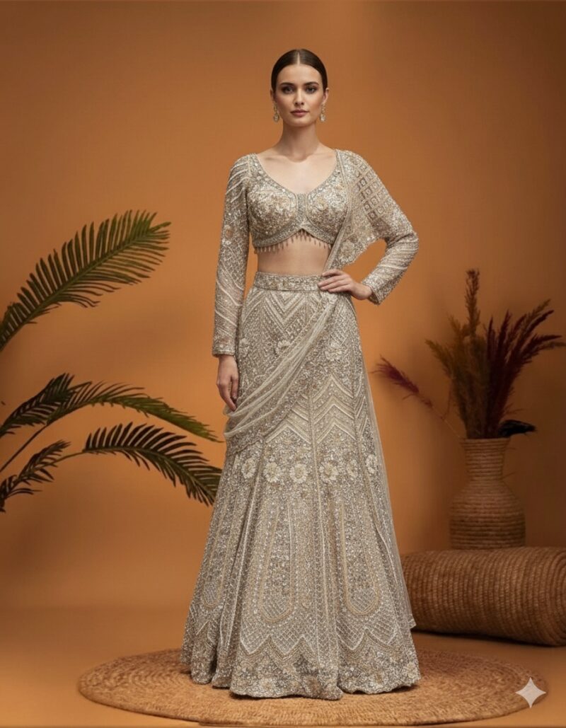 Timeless Silver Radiance Lehenga
