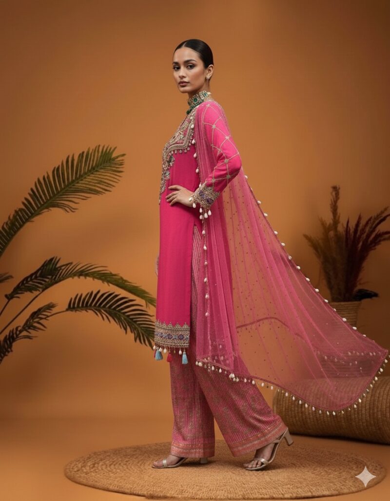 Magenta Dream Embroidered Attire