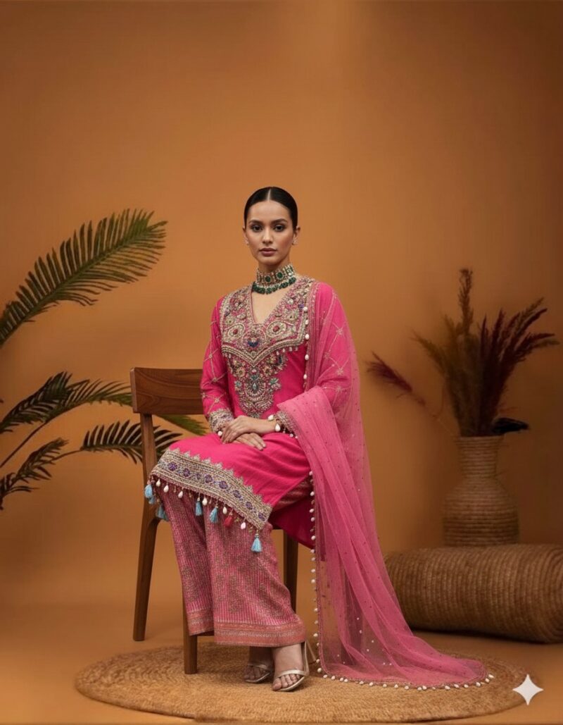 Magenta Dream Embroidered Attire
