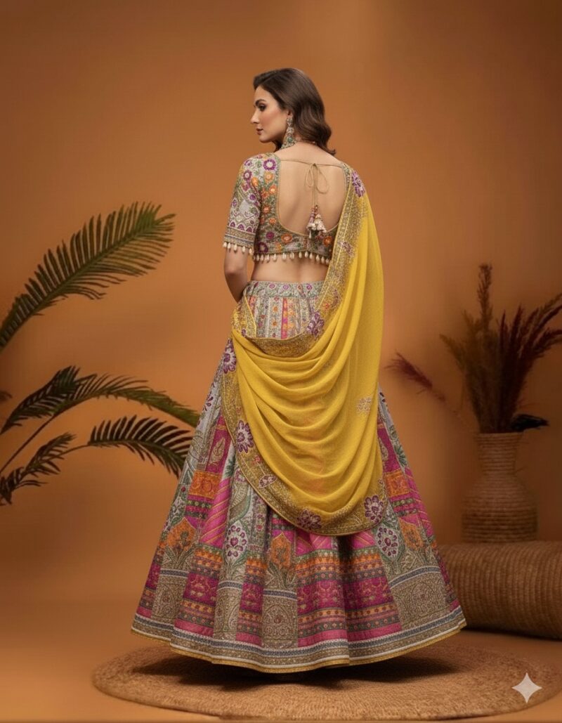 Multicolour Regal Embroidered Lehenga Set