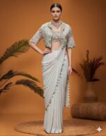 Ivory Shell Drape Charm Saree