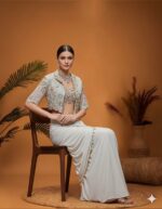 Ivory Shell Drape Charm Saree