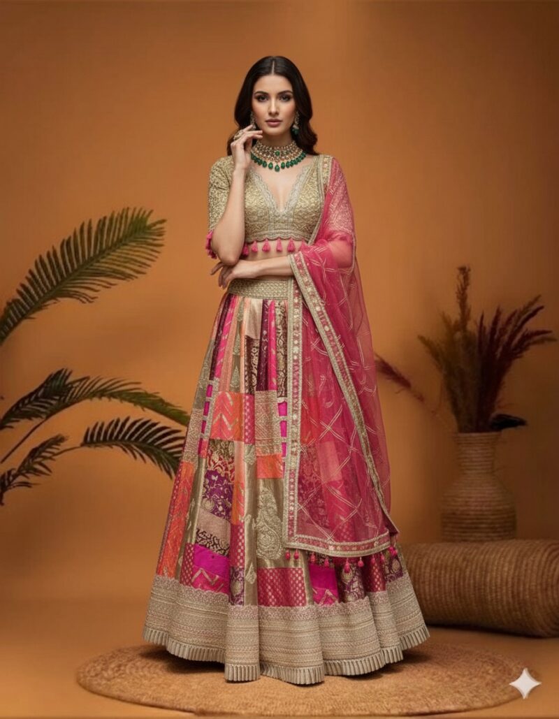 Vibrant Patchwork Lehenga Glow