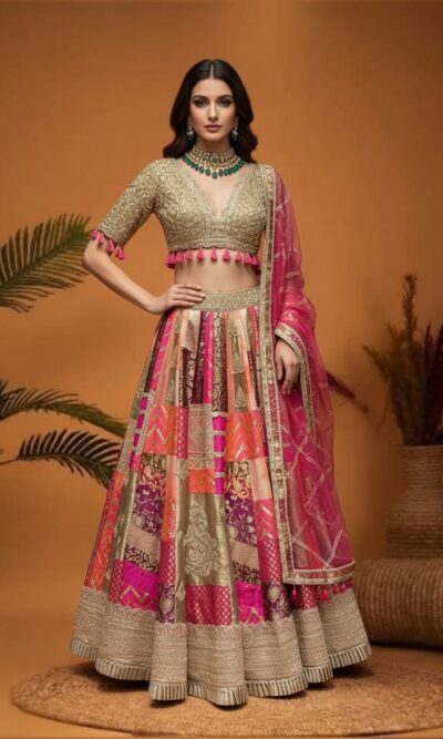 Vibrant Patchwork Lehenga Glow