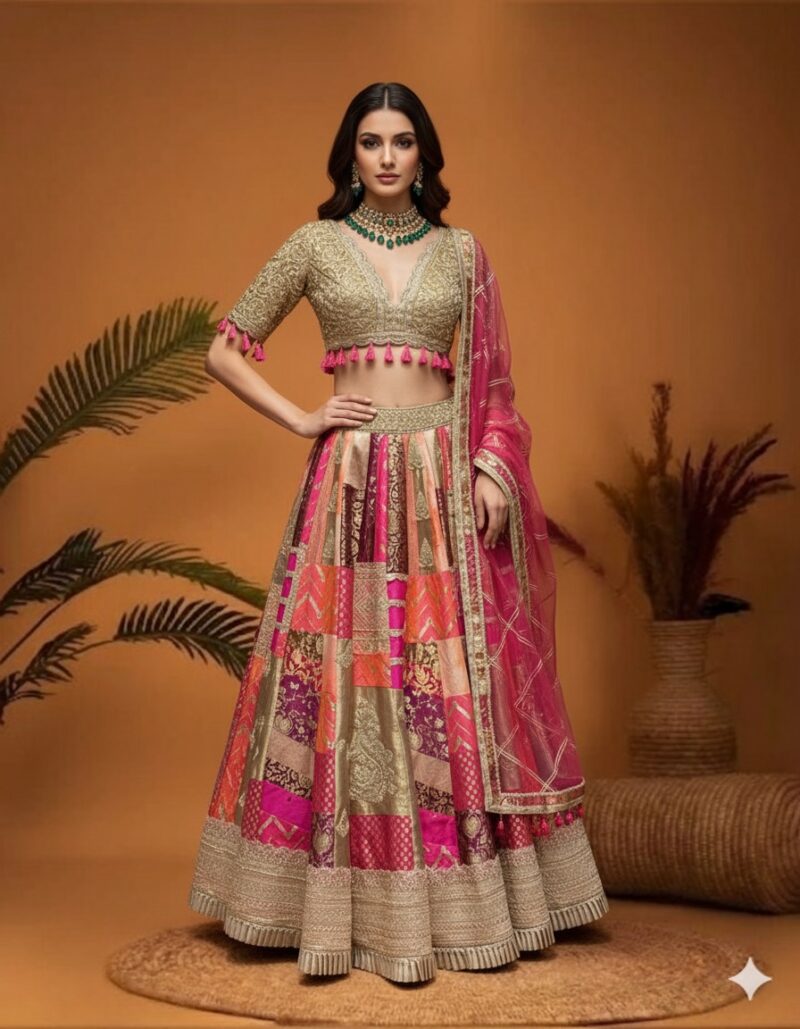 Vibrant Patchwork Lehenga Glow