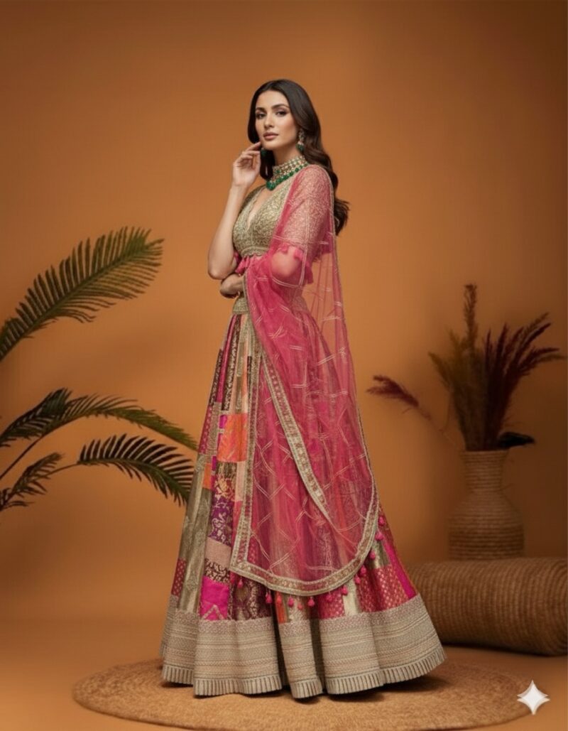Vibrant Patchwork Lehenga Glow