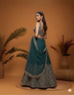 Regal Teal with Golden Grace Lehenga