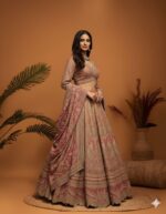 Royal Heritage Ornate Dusty Rose Lehenga