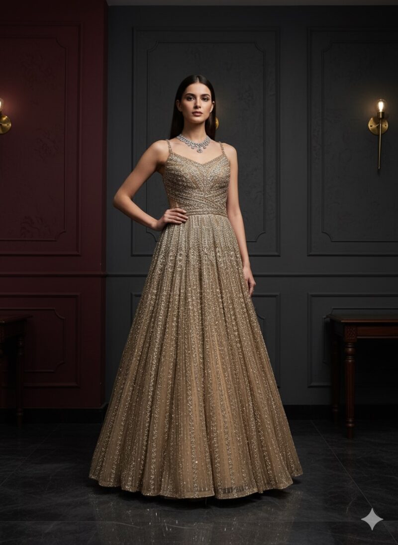 Regal Bronze Sequin Gown