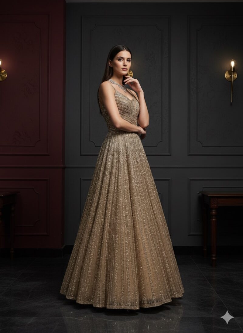 Regal Bronze Sequin Gown